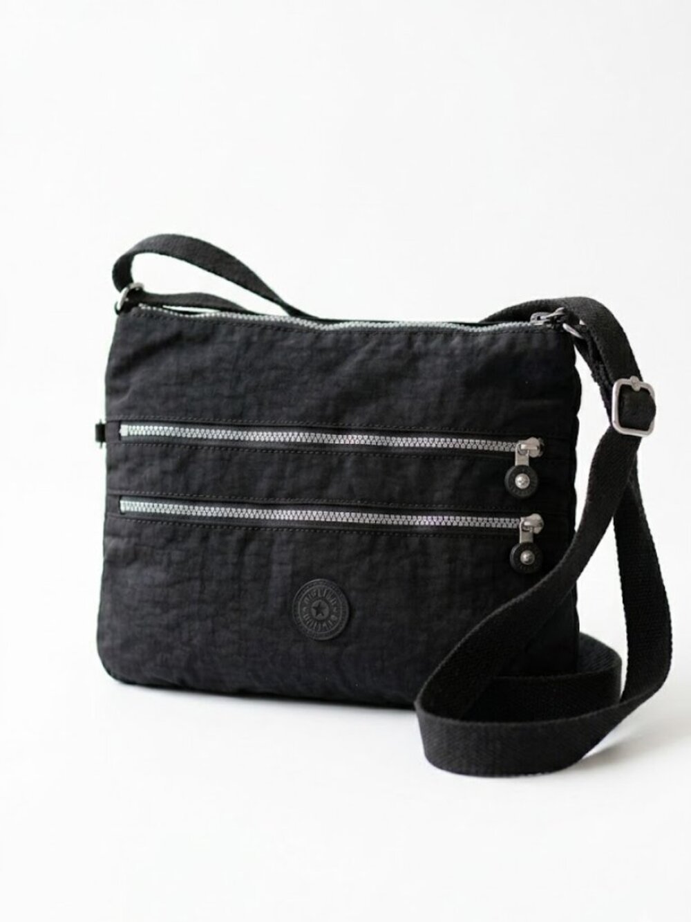 Kipling Women's Alvar Small Crossbody Bag Black Zipper Compartments Crossbody